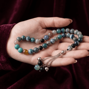 Natural Mixed Suleimani Agate Prayer Beads