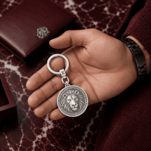 Engraved Lion Keychain