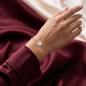 Personalized Initial Disc Bracelet – 925 Sterling Silver